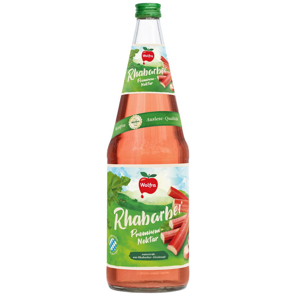 Wolfra Bio Rhabarber PremiumNektar 6x1,0l Gemüsesaft Saft